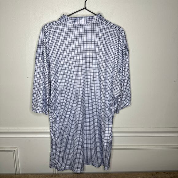 Collars and Co Mens 3XL Dress Collar Polo Golf Shirt Blue Checkered Short Sleeve - Picture 4 of 4